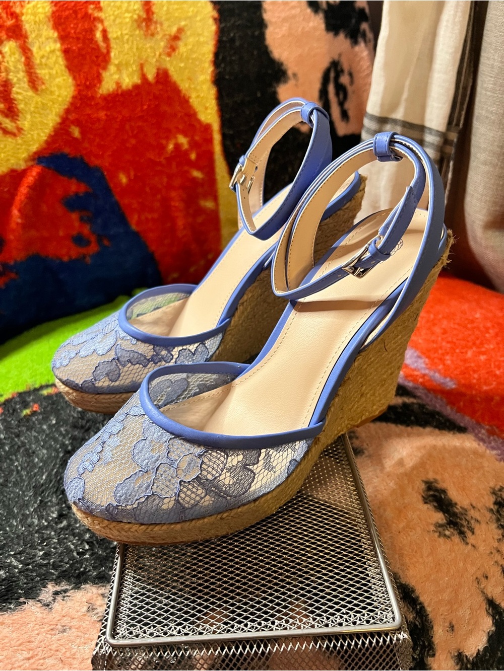 Victoria’s Secret Blue Lace Wedges- Size 8.5